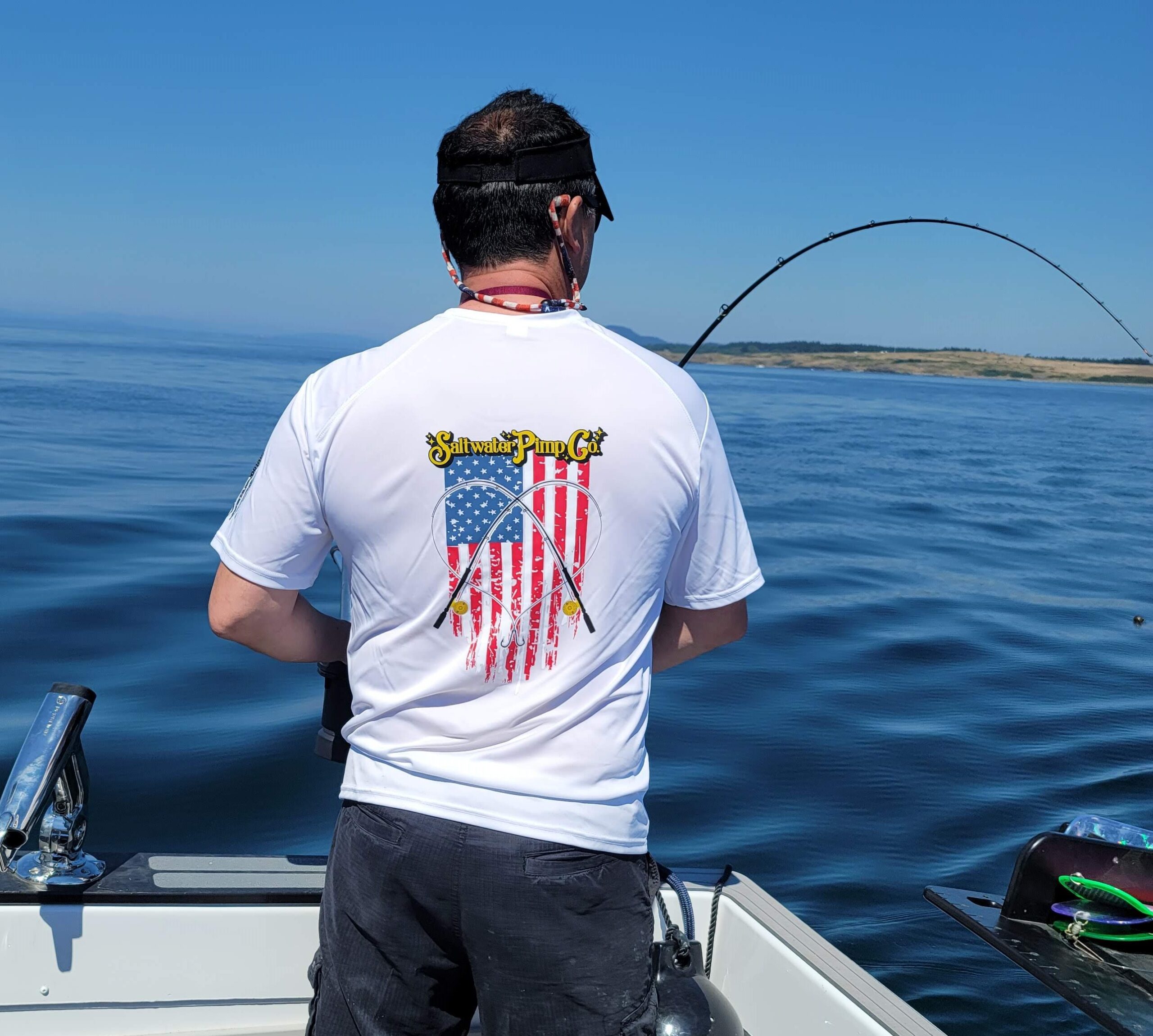 Saltwater Fishing Shirts Men American Flag Saltwaters Fish